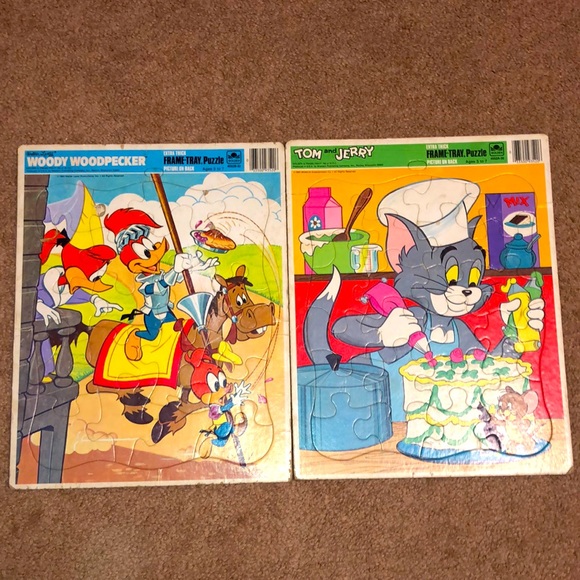 Toys | Vintage Golden Puzzles Tom And Jerry And Woody Woodpecker | Poshmark